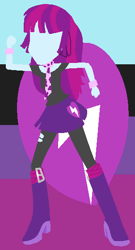 Size: 302x560 | Tagged: safe, artist:pdorothynics, mystery mint, equestria girls, background human, dancing, minimalist, silhouette, solo