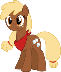 Size: 785x921 | Tagged: safe, artist:itoruna-the-platypus, winona, earth pony, pony, bandana, freckles, pet, ponified, ponified pony pets, simple background, solo, sugarcube, transparent background, vector