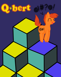 Size: 719x900 | Tagged: safe, artist:caffinatedpony, grawlixes, ponified, q*bert, solo