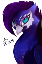 Size: 755x1161 | Tagged: safe, artist:risterdus, oc, oc only, oc:velvet nightrest, griffon, solo