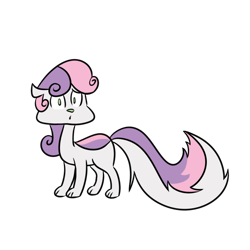 Size: 1500x1500 | Tagged: safe, artist:mofetafrombrooklyn, sweetie belle, skunk, animal, solo, species swap