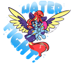 Size: 1003x885 | Tagged: safe, artist:dawnallies, oc, oc only, pegasus, pony, simple background, solo, transparent background, watergun