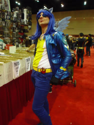 Size: 2448x3264 | Tagged: artist needed, safe, artist:naturesrose, soarin', human, 2013, clothes, convention, cosplay, gloves, irl, irl human, jacket, megacon, photo, sunglasses