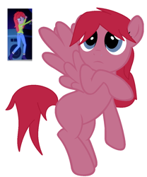 Size: 842x1014 | Tagged: safe, artist:berrypunchrules, screencap, raspberry fluff, pegasus, pony, equestria girls, rainbow rocks, background human, equestria girls ponified, female, mare, ponified, solo