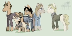 Size: 1258x634 | Tagged: safe, artist:hienkaaaaaaa, anna liebert, blank flank, dieter, johan liebert, kenzo tenma, monster, nina fortner, ponified, wolfgang grimmer