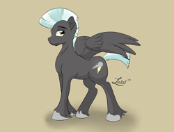 Size: 2500x1900 | Tagged: safe, artist:lordzid, thunderlane, pegasus, pony, male, smiling, solo, spread wings, stallion, unshorn fetlocks, wings