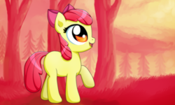 Size: 1000x600 | Tagged: safe, artist:nunitko, apple bloom, earth pony, pony, detailed background, female, filly, solo