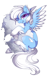 Size: 629x1000 | Tagged: safe, artist:mr-tiaa, oc, oc only, oc:cloud shaper, pegasus, pony, cloud, female, grin, looking at you, mare, simple background, solo, spread wings, transparent background