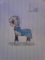 Size: 1536x2048 | Tagged: safe, artist:curruptedcynder, deltora quest, lief, lined paper, ponified, solo, traditional art