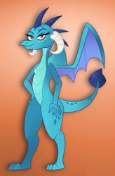 Size: 1310x2000 | Tagged: safe, artist:scobionicle99, princess ember, dragon, smiling, solo