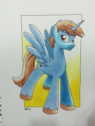 Size: 768x1024 | Tagged: safe, artist:tonyfleecs, oc, oc only, alicorn, pony, alicorn oc, solo, traditional art