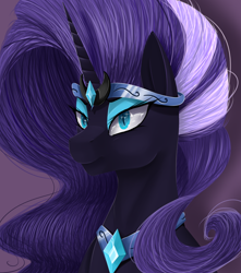 Size: 3000x3400 | Tagged: safe, artist:santagiera, idw, nightmare rarity, bust, frown, high res, portrait, solo