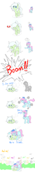 Size: 700x3427 | Tagged: safe, artist:congee-painting, oc, oc only, oc:angel, oc:caibaoreturn, oc:chidey, oc:congee, oc:m@k, oc:vanilla, earth pony, pony, unicorn, explosion, female, mare, pixiv