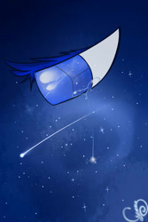 Size: 1200x1800 | Tagged: safe, artist:cynux, oc, oc only, crying, eye, requested art, space, stars