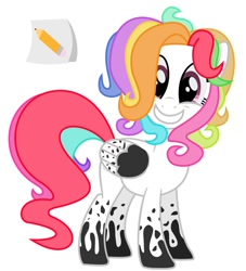 Size: 852x938 | Tagged: safe, artist:roselladoll1, don't hug me i'm scared, female, looking at you, mare, notepad (dhmis), ponified, solo