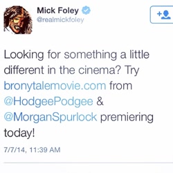 Size: 640x640 | Tagged: safe, a brony tale, mick foley, no pony, palindrome get, text, text only, twitter, wwe