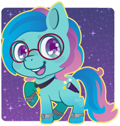 Size: 451x471 | Tagged: safe, artist:miss-glitter, oc, oc only, earth pony, pony, female, glasses, mare, solo, wingding eyes