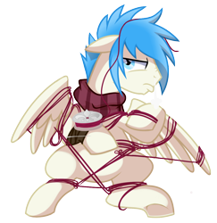 Size: 1032x1060 | Tagged: safe, artist:pepooni, oc, oc only, pegasus, pony, angry, clothes, male, pouting, scarf, simple background, solo, stallion, string, transparent background, vector