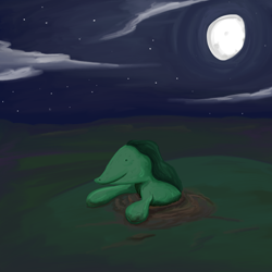 Size: 1200x1200 | Tagged: safe, artist:shade-os, oc, oc only, mole pony, moon, night, solo