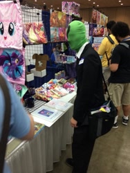 Size: 600x800 | Tagged: artist needed, safe, oc, oc:anon, human, 2014, artist alley, body pillow, bronycon, convention, cosplay, irl, irl human, photo, shopping