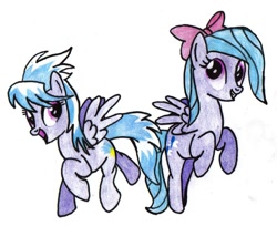 Size: 1136x928 | Tagged: safe, artist:krytenmarkgen-0, cloudchaser, flitter, pegasus, pony, duo, duo female, female, mare, wings