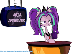 Size: 1024x768 | Tagged: safe, artist:jankrys00, aria blaze, luna-afterdark, ponified, space ghost coast to coast, style emulation