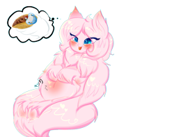 Size: 1099x866 | Tagged: safe, artist:karsismf97, oc, oc only, oc:fluffle puff, belly, blushing, pregnant, solo, taco, thought bubble