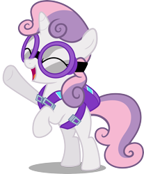 Size: 3979x4806 | Tagged: safe, artist:darlaud, sweetie belle, goggles, parachute, simple background, solo, transparent background, vector