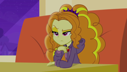 Size: 1280x720 | Tagged: safe, screencap, adagio dazzle, equestria girls, rainbow rocks, clothes, female, gem, hood, hoodie, jewelry, necklace, siren gem, solo