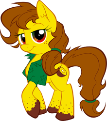 Size: 771x878 | Tagged: safe, artist:hydro-king, oc, oc only, oc:golden kiwi, earth pony, pony, clothes, solo