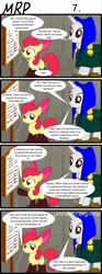 Size: 800x2153 | Tagged: safe, artist:umneem, apple bloom, oc, oc:dispersion, earth pony, pony, unicorn, comic:my rational pony, advertisement, comic, farmer, public service announcement, winter