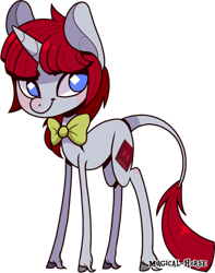 Size: 500x636 | Tagged: safe, artist:magical-horse, oc, oc only, oc:violet spinell, bow, simple background, solo, transparent background
