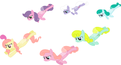 Size: 5724x3083 | Tagged: safe, artist:kaylathehedgehog, forget me not, honeysuckle, lily (g1), morning glory, peach blossom, queen rosedust, rosedust, flutter pony, g1, g1 to g4, generation leap, simple background, transparent background, vector