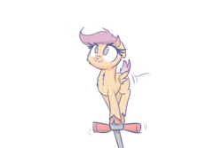 Size: 1280x853 | Tagged: safe, artist:heir-of-rick, scootaloo, goat, cute, cutealoo, goatified, scootagoat, scooter, sketch, solo, species swap