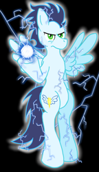 Size: 750x1300 | Tagged: safe, artist:kitty-spirit1, soarin', electricity, old cutie mark, solo