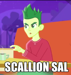 Size: 474x504 | Tagged: safe, equestria girls, rainbow rocks, background human, name proposal, scallion sal, solo