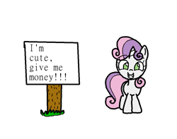 Size: 951x749 | Tagged: safe, artist:anangrydictionary, derpibooru import, sweetie belle, sign, solo