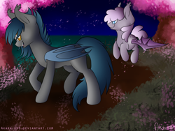 Size: 1200x900 | Tagged: safe, artist:akara-art, oc, oc only, oc:sirocca, oc:speck, bat pony, pony