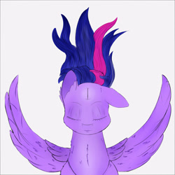 Size: 3000x3000 | Tagged: safe, artist:chapaevv, twilight sparkle, twilight sparkle (alicorn), alicorn, pony, eyes closed, female, mare, solo, third eye