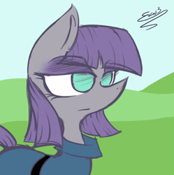 Size: 3210x3224 | Tagged: safe, artist:scootaloocuteness, maud pie, earth pony, pony, clothes, female, gray coat, mare, purple mane, solo