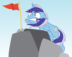 Size: 5400x4288 | Tagged: safe, artist:justablankflank, minuette, absurd resolution, flag, horseshoes, solo