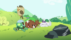 Size: 800x450 | Tagged: safe, screencap, gummy, opalescence, owlowiscious, tank, winona, maud pie (episode), bored