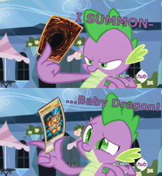 Size: 638x698 | Tagged: safe, spike, dragon, equestria games (episode), male, solo, yu-gi-oh!