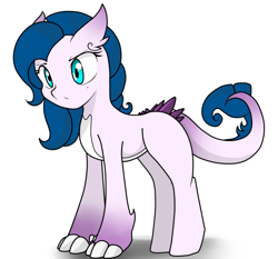 Size: 1024x954 | Tagged: safe, artist:hikariviny, oc, oc only, oc:emerald gem, dracony, hybrid, confused, interspecies offspring, offspring, parent:rarity, parent:spike, parents:sparity, raised eyebrow, solo