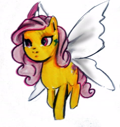 Size: 2382x2517 | Tagged: safe, artist:mengchiao, queen rosedust, rosedust, flutter pony, g1, g1 to g4, generation leap, solo, traditional art