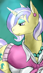 Size: 824x1392 | Tagged: safe, artist:stagetechy1991, upper crust, pony, unicorn, female, mare, solo