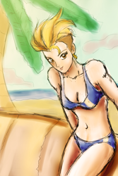 Size: 600x900 | Tagged: safe, artist:kyle23emma, lightning dust, human, beach, humanized, light skin