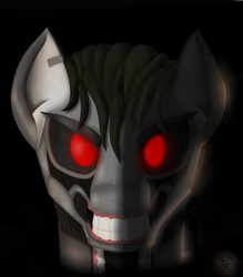 Size: 3240x3700 | Tagged: safe, artist:koshakevich, oc, oc only, oc:deus, cyborg, fallout equestria, fallout equestria: project horizons, solo
