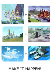 Size: 1024x1495 | Tagged: safe, edit, screencap, g1, autobot city, battleship maximus, canterlot, cloudsdale, crystaller building, exploitable meme, fortress maximus, make it happen, manehattan, meme, metroplex, no pony, scenery, transformers, transformers the headmasters