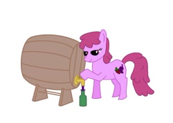 Size: 700x497 | Tagged: safe, artist:jimbo1023, berry punch, berryshine, barrel, bottle, solo, wine